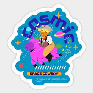 Cosmic Space Cowboy Design Sticker